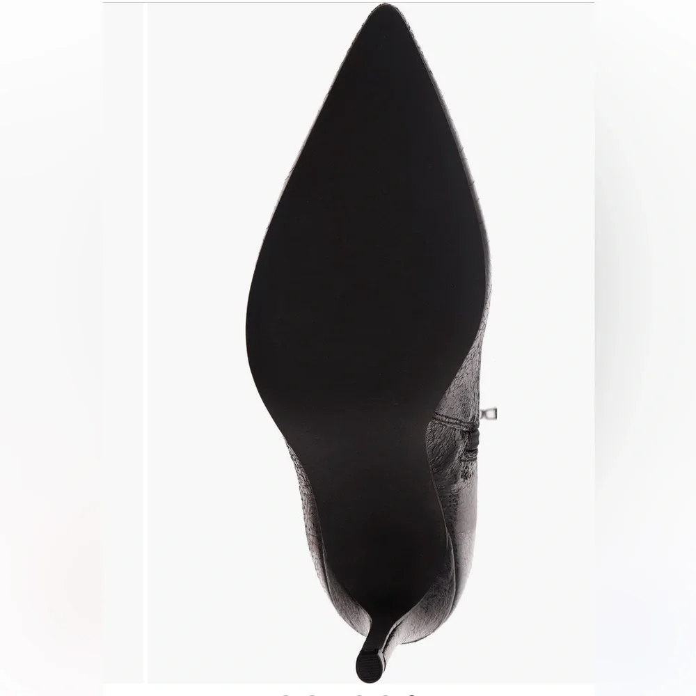 MIA Shiny Black Heeled Boots - Pointed-toe boot - Picture 5 of 7